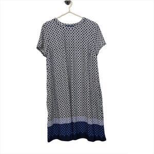 Apt. 9 Women’s Short Sleeve Jersey Stretch Blue and White Dress Size Medium